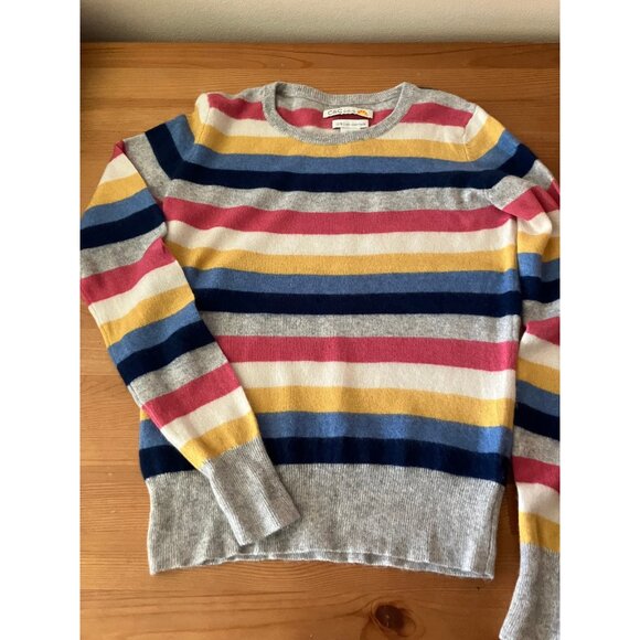 C & C California 2 Ply Cashmere Multicolor Striped Ladies Pullover Sweater XS - Picture 1 of 11